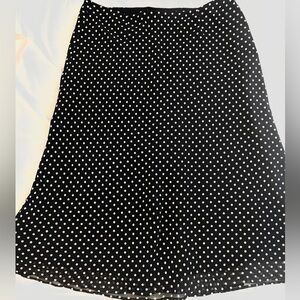East 5th Sz 16 Navy and White Polka Dot A line Skirt